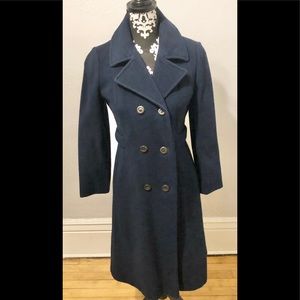 Bromleigh Vintage, blue, wool, lined coat size S.